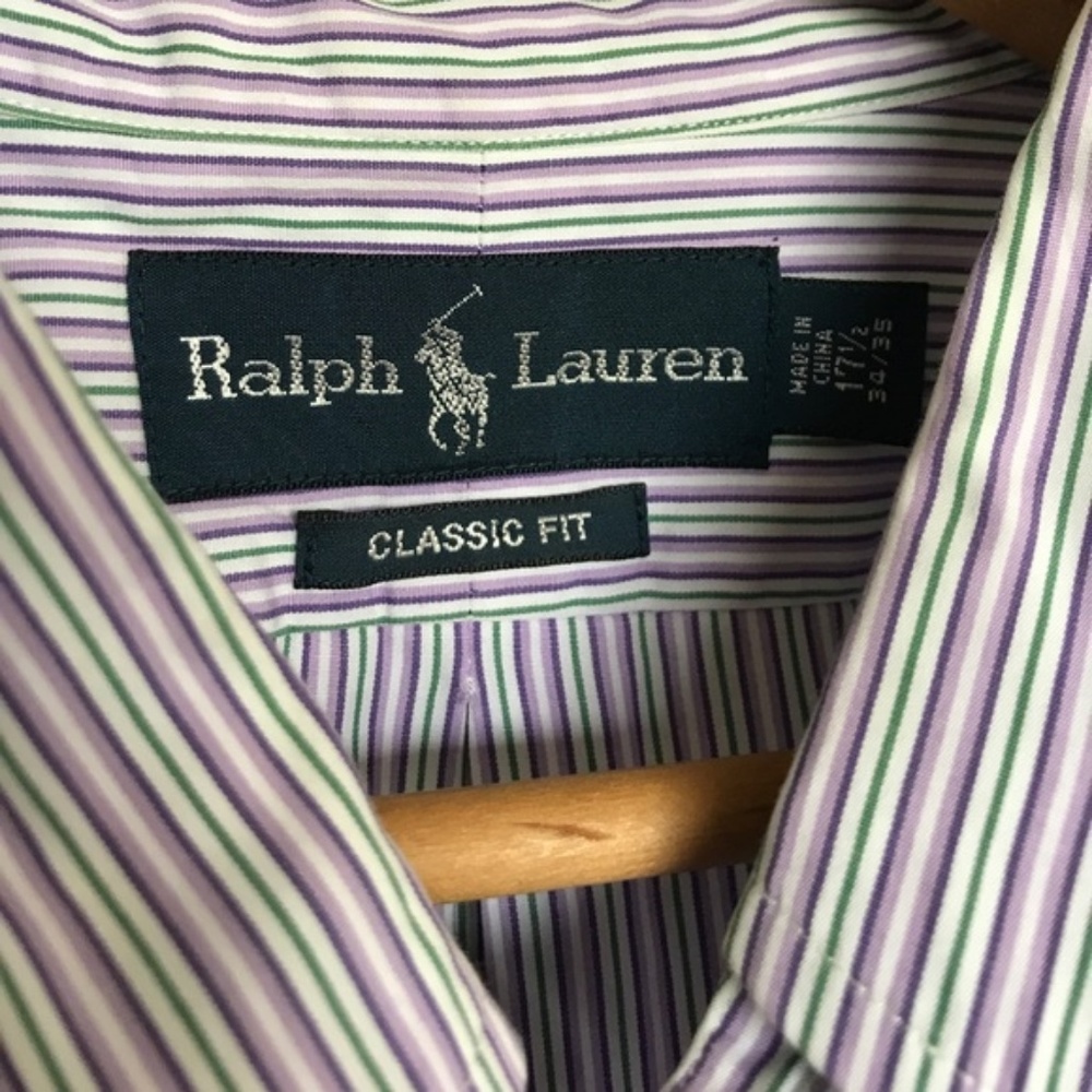 Polo Button Down Striped Men's Classic Fit - Picture 5 of 6